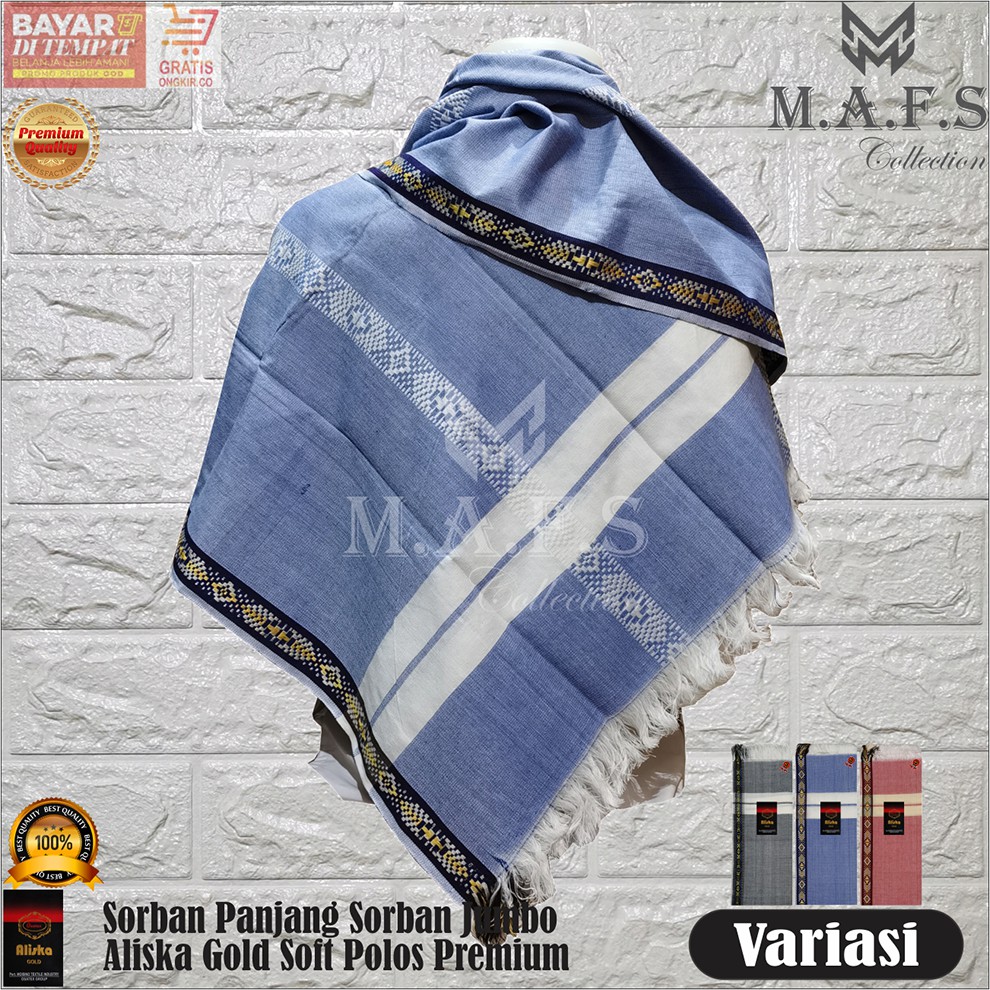 SORBAN IMAMAH SORBAN ALISKA GOLD JUMBO SOFT WARNA
