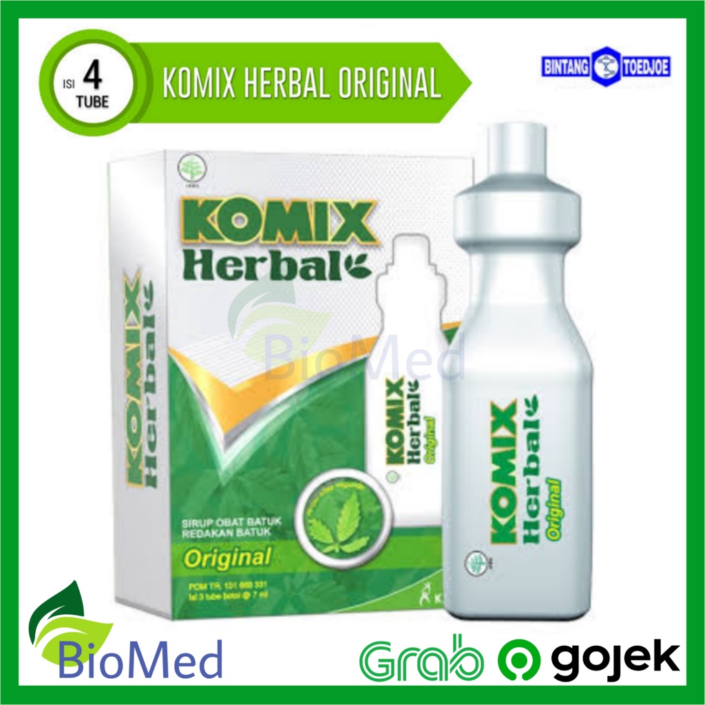 KOMIX HERBAL BOTOL TUBE isi 4 tube 15 ml- Obat Batuk Berdahak