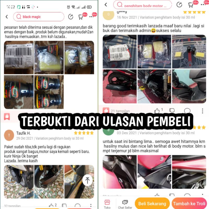 BELI 2 GRATIS 1 PENGHITAM BODY KASAR MOTOR SUPER BLACK ONE