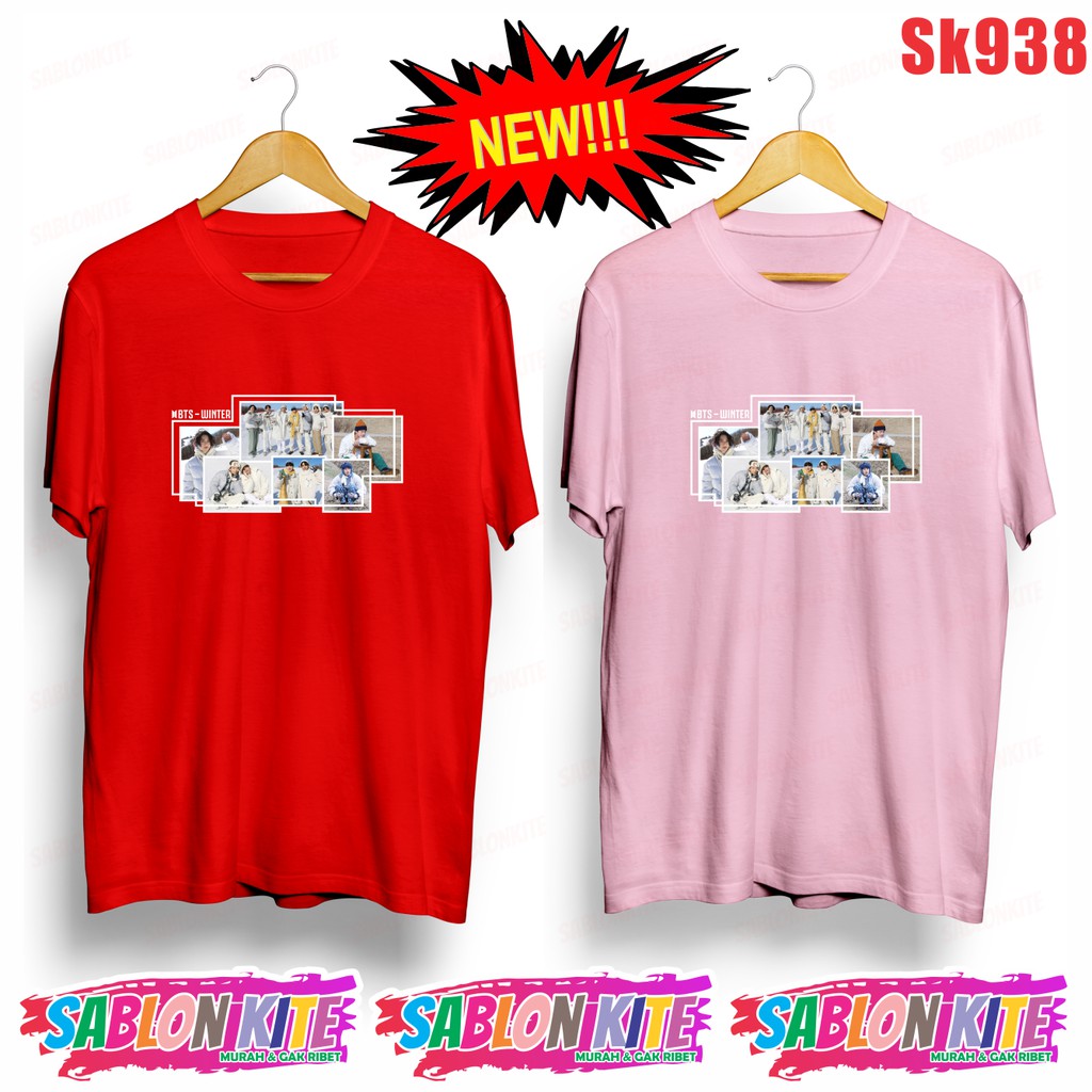 MURAH!!! KAOS KPOP WINTER SK938 JK V RM JH JM SG JIN UNISEX COMBED 30S