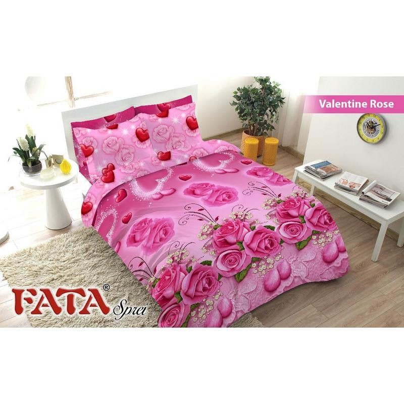 Sprei FATA 120 × 200 Motif Valentine Rose Single Size