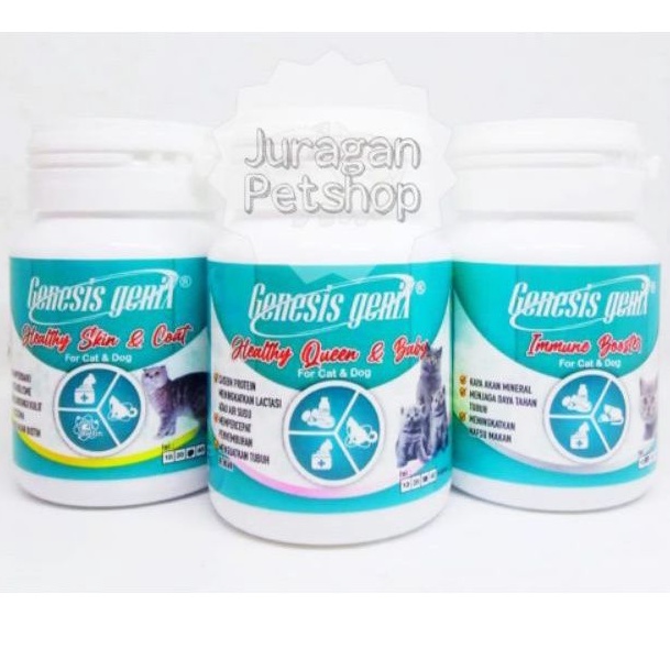 GENESIS GENIX Cat And Dog Vitamin (BOTOL BESAR) | Multivitamin Hewan | Vitamin Kucing