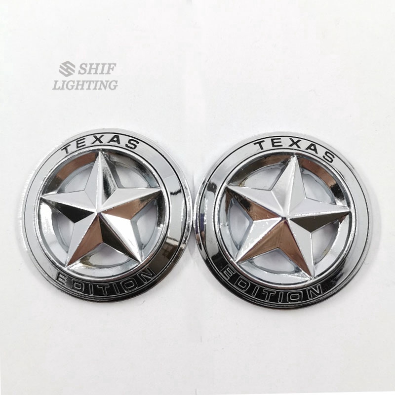 2pcs Stiker Emblem Logo Texas A Star Edition Bahan Metal Untuk Samping Mobil