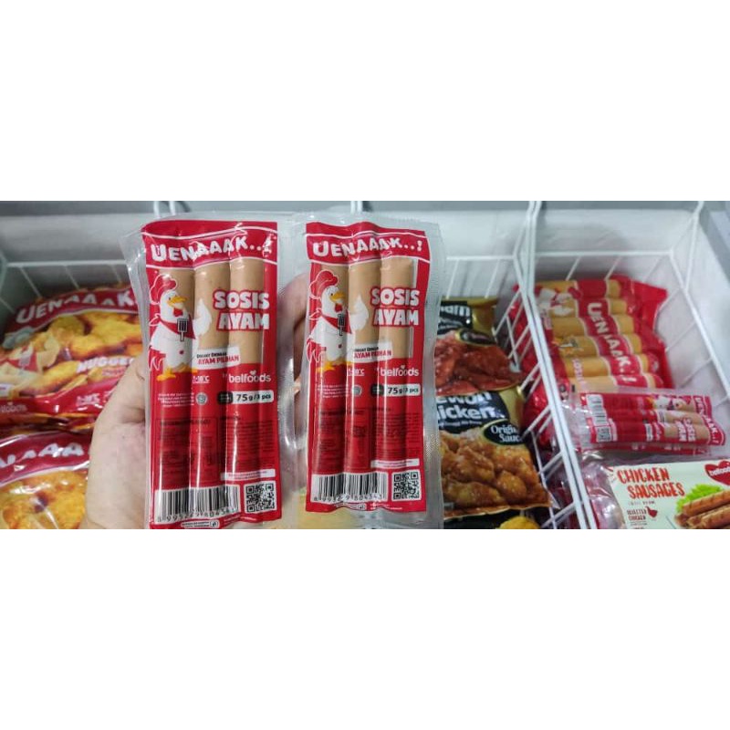 

BELFOODS UENAAAK SOSIS AYAM 75GR ISI 3PCS