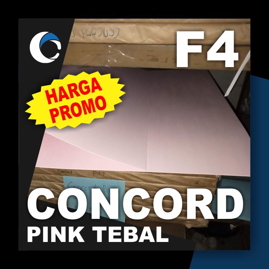 

KERTAS CONCORDE PINK TEBAL 220 GSM Uk [ F4 / POLIO ] 21.5 cm X 33 cm ( 50 LEMBAR )
