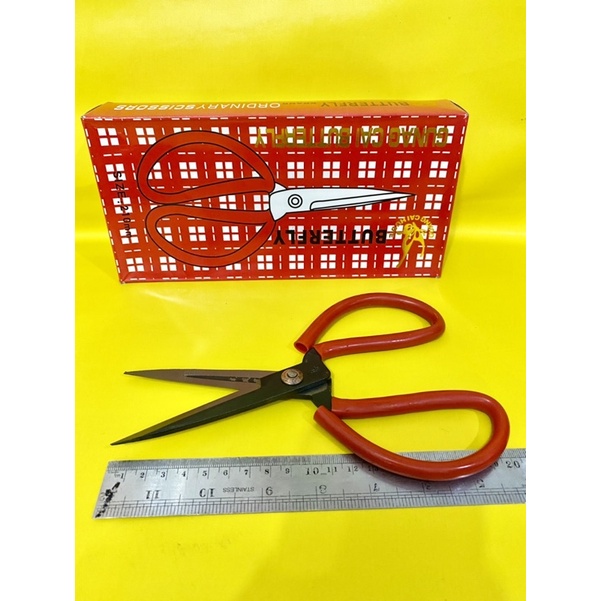

gunting butterfly size 210mm / gunting tajam serbaguna / gunting cai butterfly gunting kain / gunting taylor / gunting kertas
