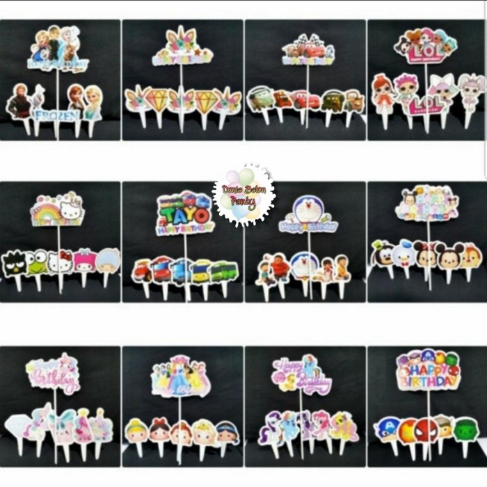 Cake Topper / Tusukan Kue / Hiasan Kue Aneka Karakter