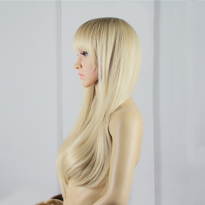 Wig blonde pirang golden bangs rambut psu poni