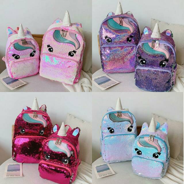 Tas ransel usap unicorn sequin