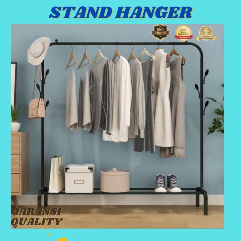 Gantungan Baju Stand Hanger Gawang Double Rack