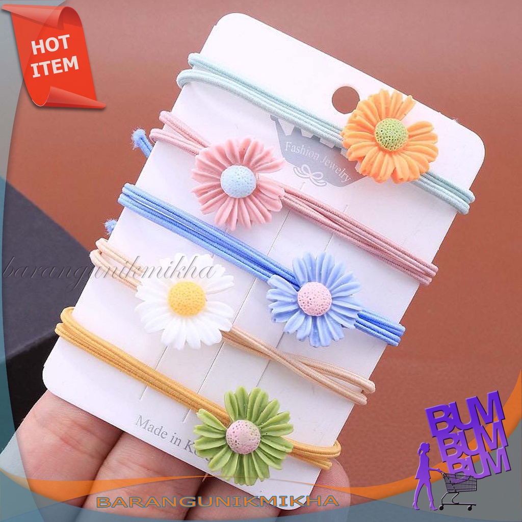 Ikat Rambut SUNFLOWER Gaya Korea Untuk Wanita Aksesoris Rambut Fashion Import