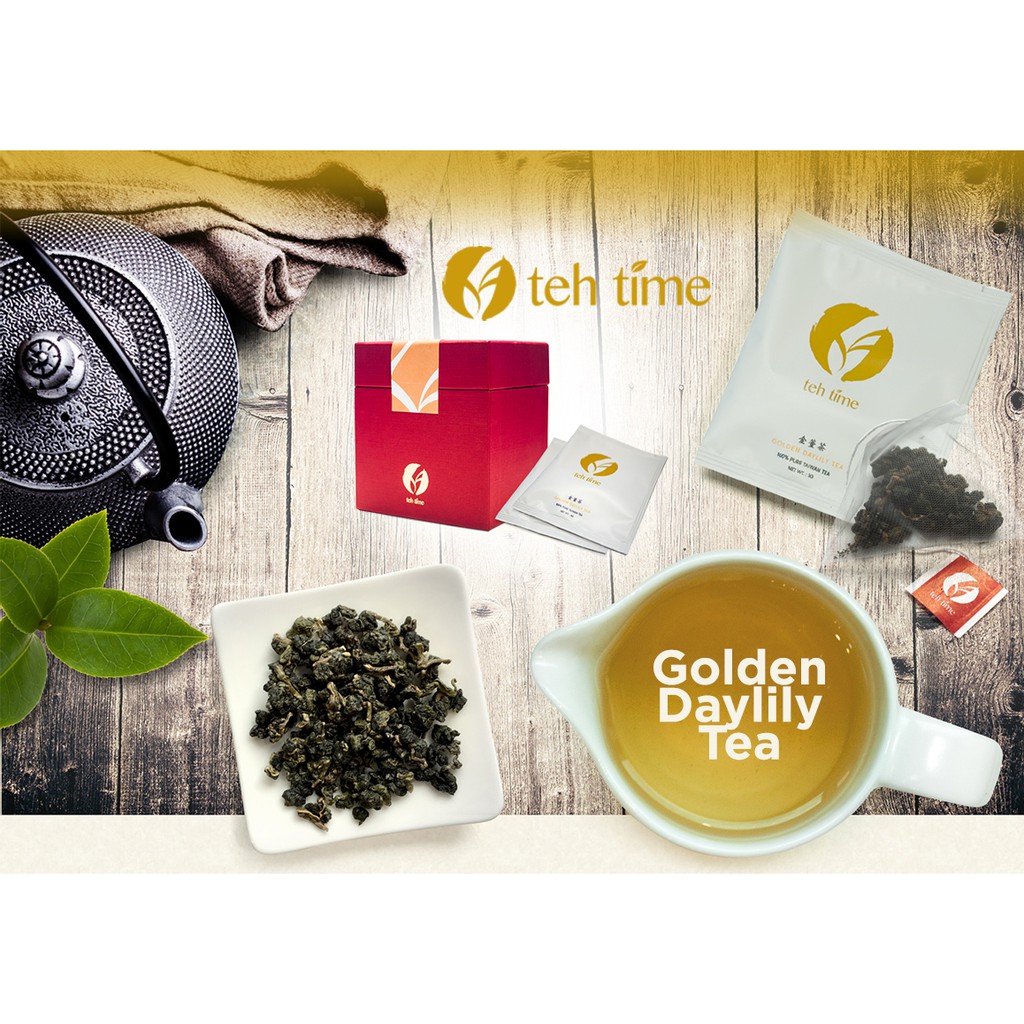 

TEHTIME ORIGINAL GOLDEN DAYLILY TEA ASLI IMPORT TAIWAN CINA TEH TIME