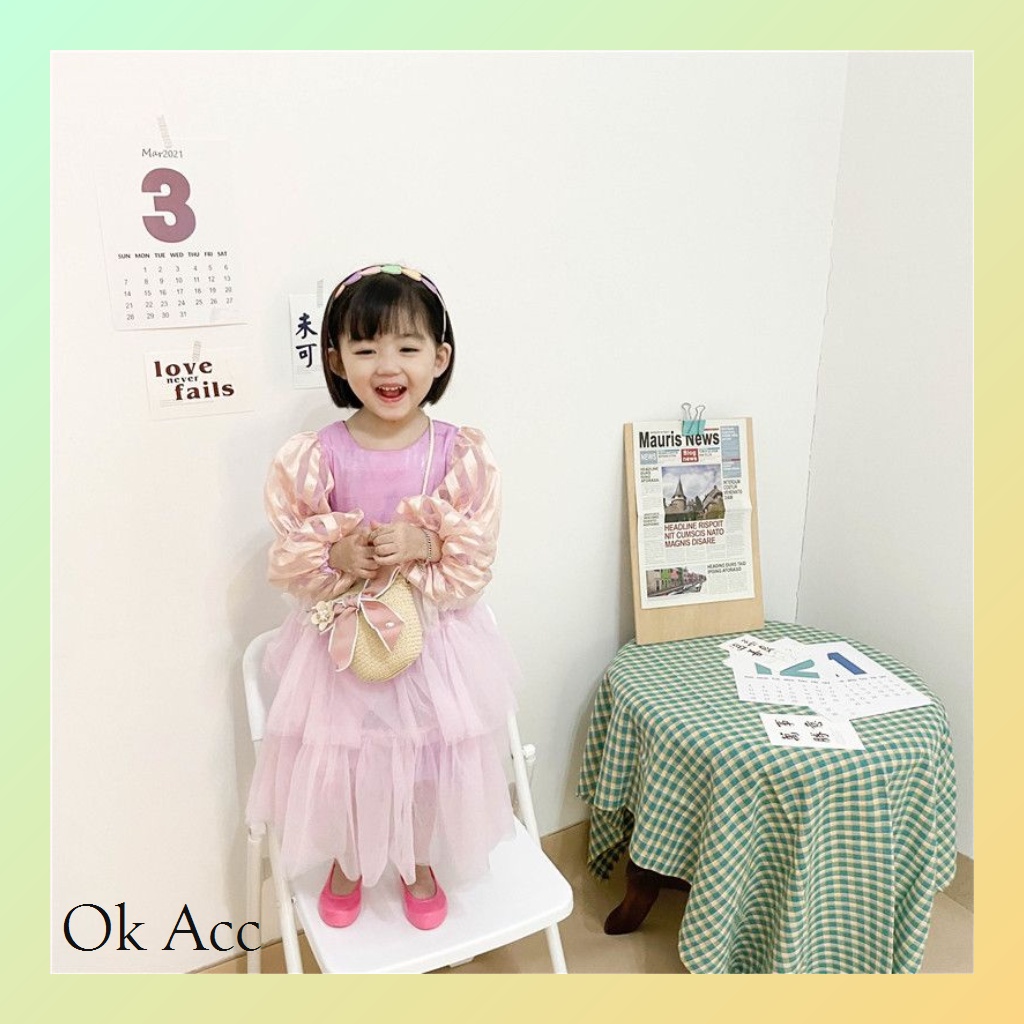 Tas selempang anak FT39 wanita pink pita lucu