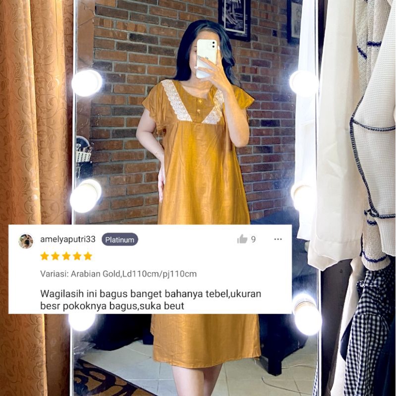 Sapasara - Daster Bali / Daster Payung Renda bahan Rayon Adem LD 110 Selutut Busui Friendly Etalase 2