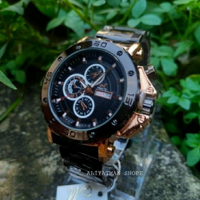 JAM TANGAN MIRETE TIPE TERBARU GOLD MODEL SIMPLE DAN MEWAH / FASHION PRIA JAM TANGAN PRIA RANTAI STAINLIS STEL TWATER RESISTANT COD BAYAR DI TEMPAT MIRETE ORIGINAL PREMIUM