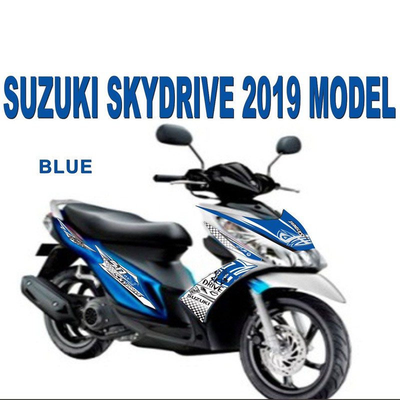 Sticker Decal Dekorasi Motor Suzuki Skydrive 2018 2019 Warna Abu Kuning