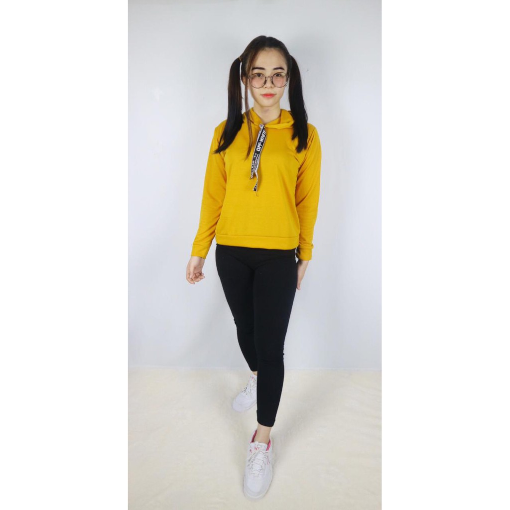 RX FASHION - HOODIE LETTER / SWEATER TALI TULIS | SWEATER SELLA - 1R-mustard