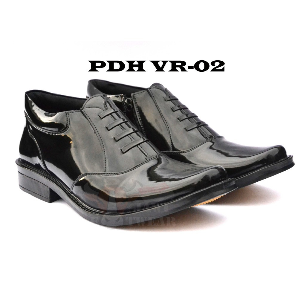 SEPATU PDH KULIT KILAP RESLETING TNI | POLRI | SECURITY | VR-02