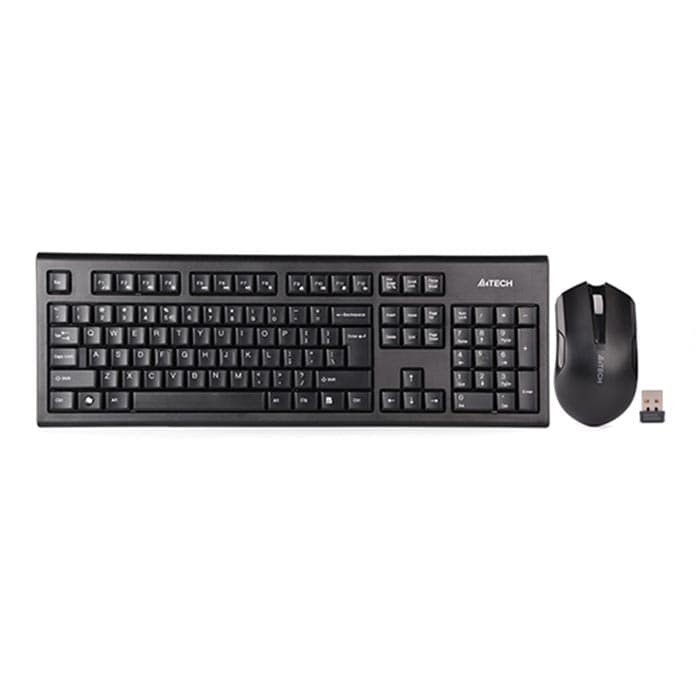 Keyboard mouse a4tech wireless 2.4ghz multimedia fullsize for Laptop-Pc desktop 3000n