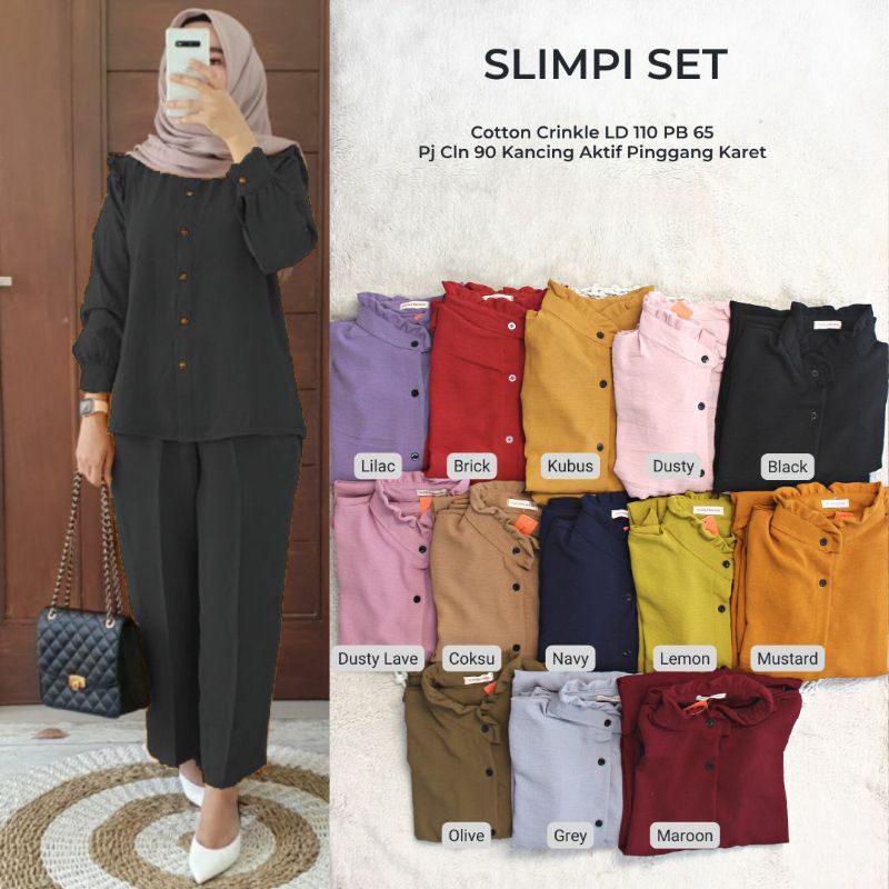 Latopia_ Mumu - Slimpi Set Setelan Crinkle Premium Ld 110 Cm / Ld 120 Jumbo Bisa By Mumufashion Solo