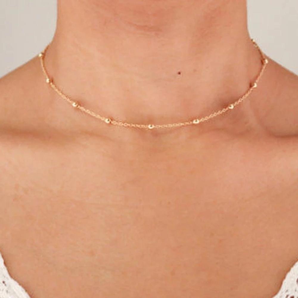 PINEAPPLE Choker Chain Chain Gold / Silver Women Girls Small Copper Bead