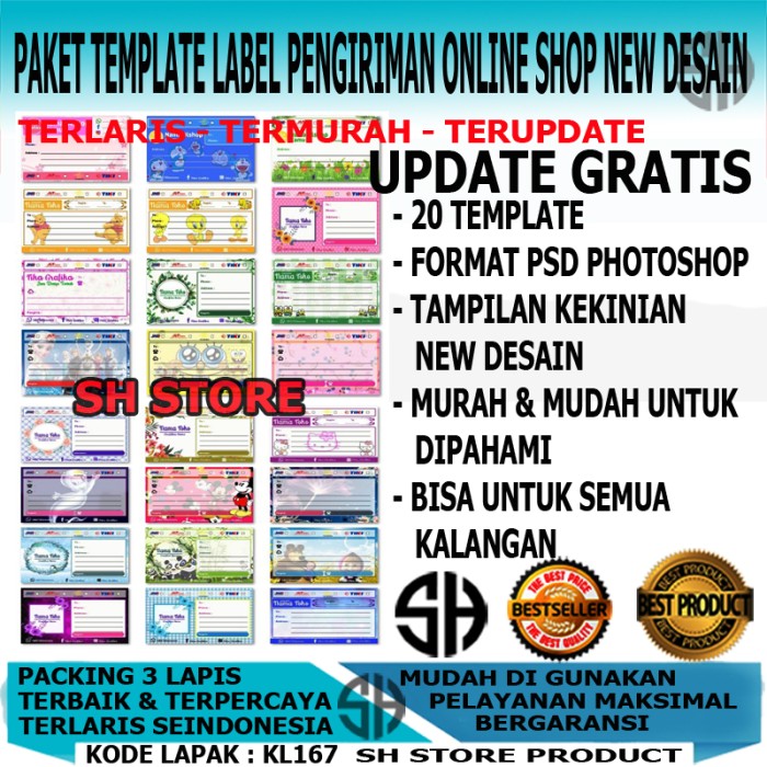 

Template Desain Label Pengiriman Barang Toko Terbaru PSD KL167