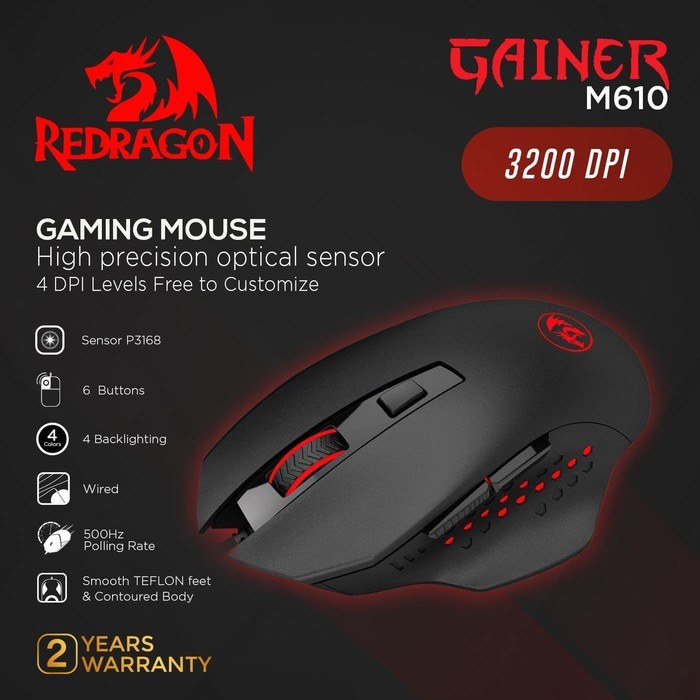 Mouse Gaming Redragon GAINER M610