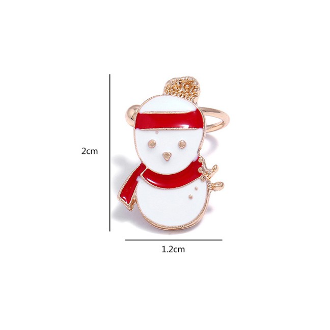 LRC Anting Jepit NATAL Fashion Star Dripping Santa Gift Alloy Non-pierced Ear Bone ClipP04986