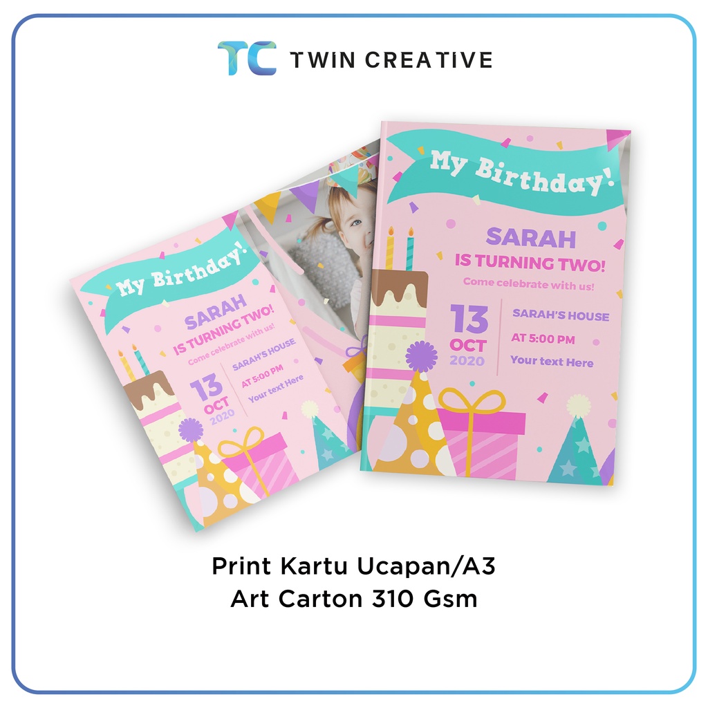 Print Kartu Ucapan Undangan Sertifikat - Art Carton 310gsm A3