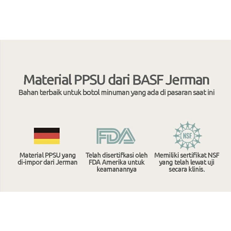 BBET Feeding Bottle wide caliber PPSU 90ml | Botol dot bayi lebar