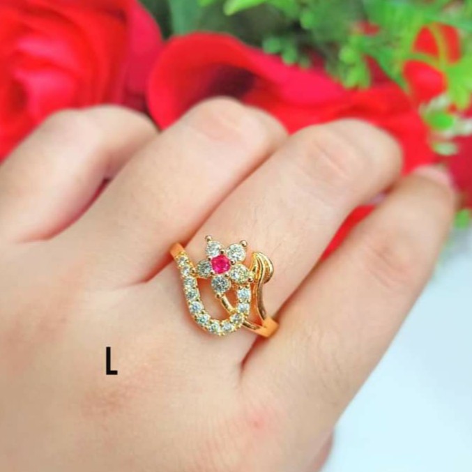 Cincin Dewasa Permata kombinasi warna gold perhiasan remaja modern (COD)