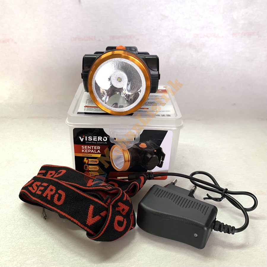 Senter Kepala Cas VISERO 25Watt 25 Watt 25W Headlamp Visero 25W Cahaya Putih