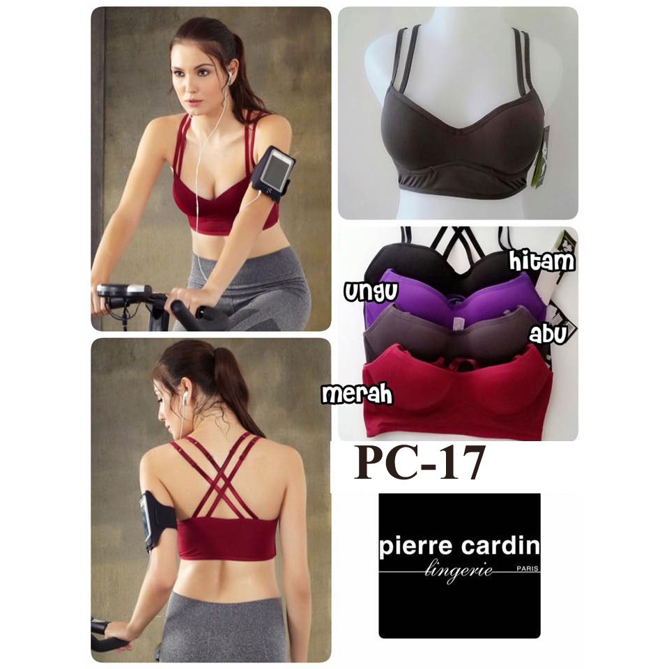 Sports Bra PIERRE CARDIN L Ungu Push Up Berkawat