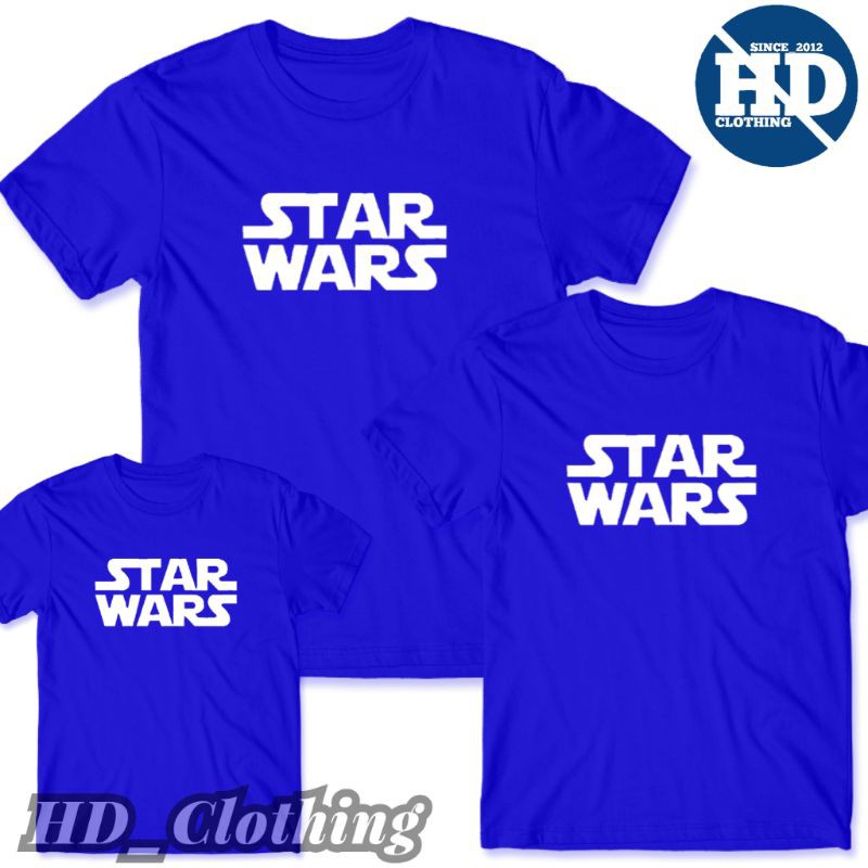 Kaos Couple Keluarga Motif Superhero Tulisan Starwars - HD Clothing