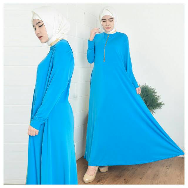 fashionshop119 Wanita Busui Dress / Gamis Jersey / Gamis Polos / Fashion Muslim (fs)