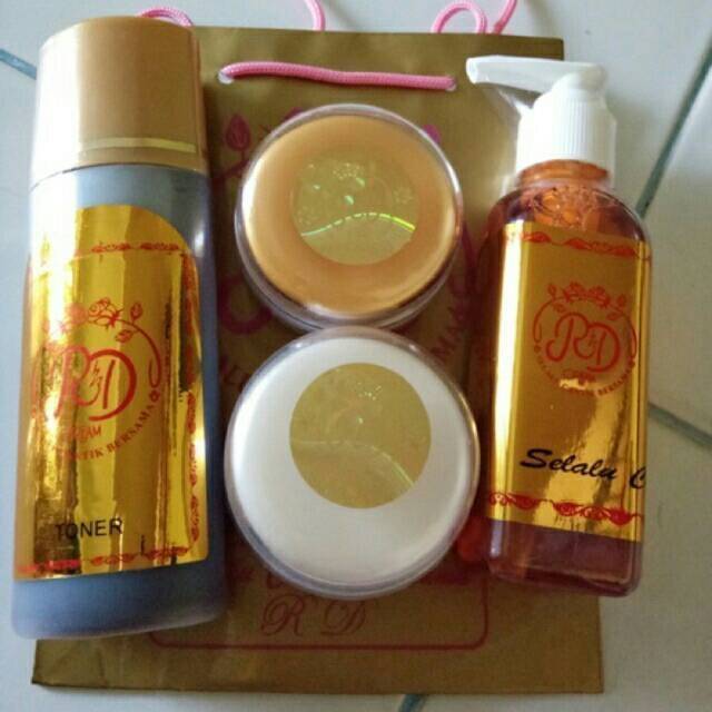 PAKET CREAM RD 123 GOLD 30gr/Serum Collagen Vitamin C/Ecer Day Krim Siang Malam Toner Cleanser Sabun