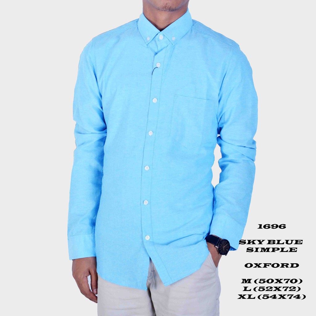 kemeja biru tosca polos