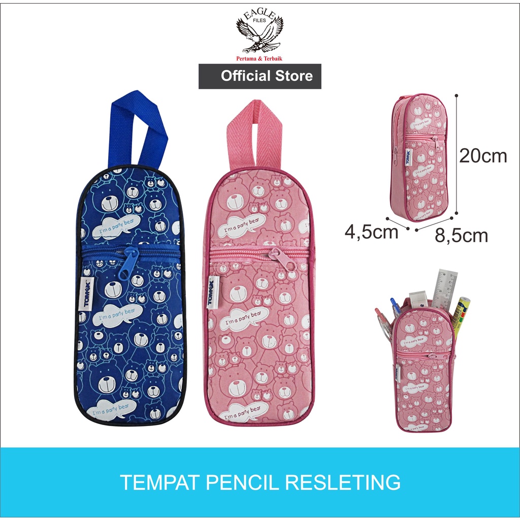 

Tempat Pensil TOMEX Motif Bear Bentuk Oval Kotak Pensil Case Tepak Pensil