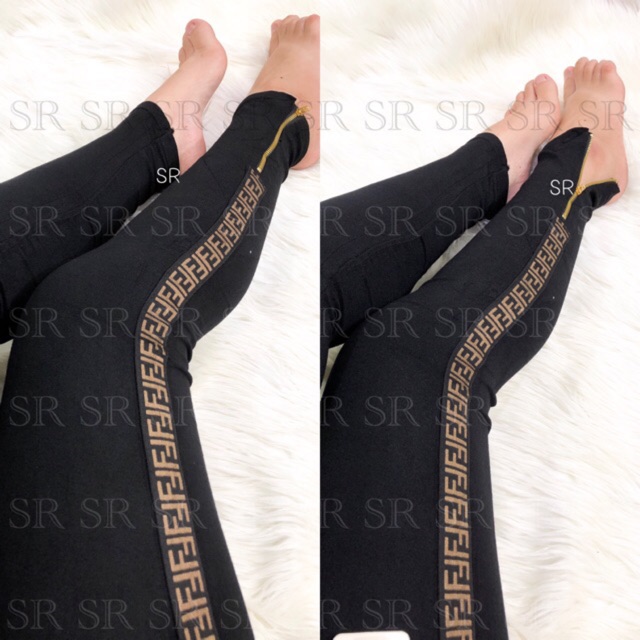 Legging List Pita Sleting Zipper Import Softkatun Melar Jumbo