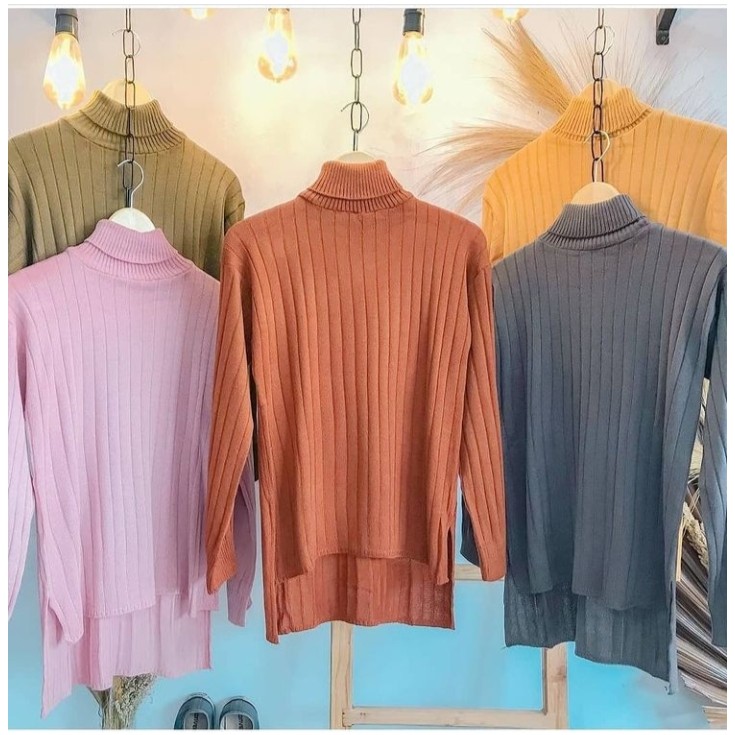 Arsyila Turtleneck Sweater Rajut Turtleneck Premium