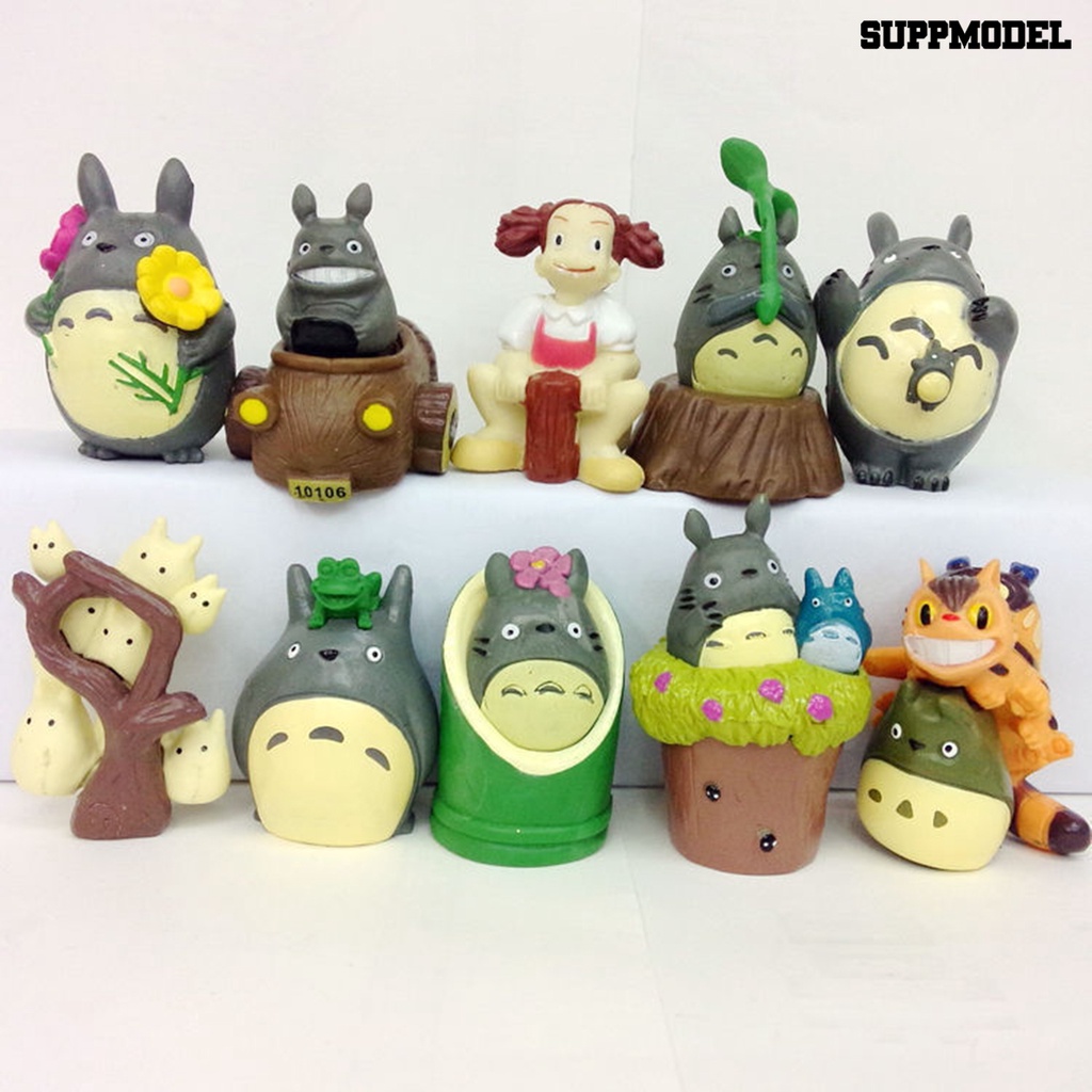 10pcs Mainan Boneka Kartun My Neighbor Totoro Untuk Dekorasi Interior Mobil