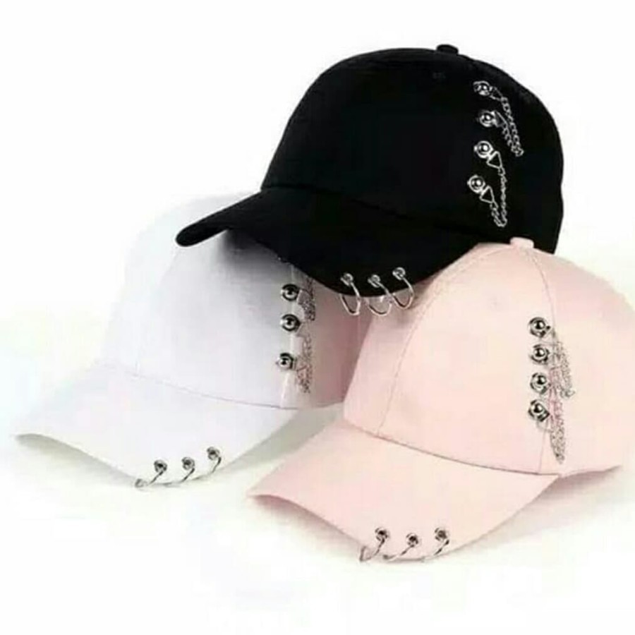 TOPI BASEBALL RING BESI KOREA POLOS ANTING RANTAI KPOP UNISEX KUALITAS PREMIUM