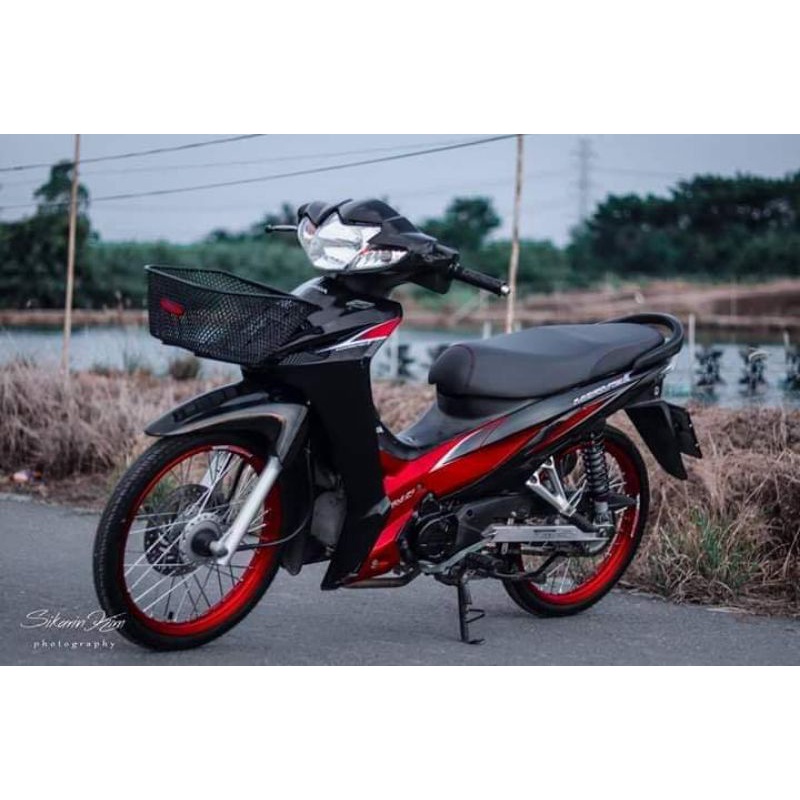 striping wave 110i Revo fit hitam merah