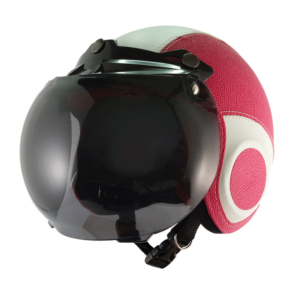 Helm Bogo Retro Anak Untuk Usia 2-6 Tahun Polos - Pink Putih