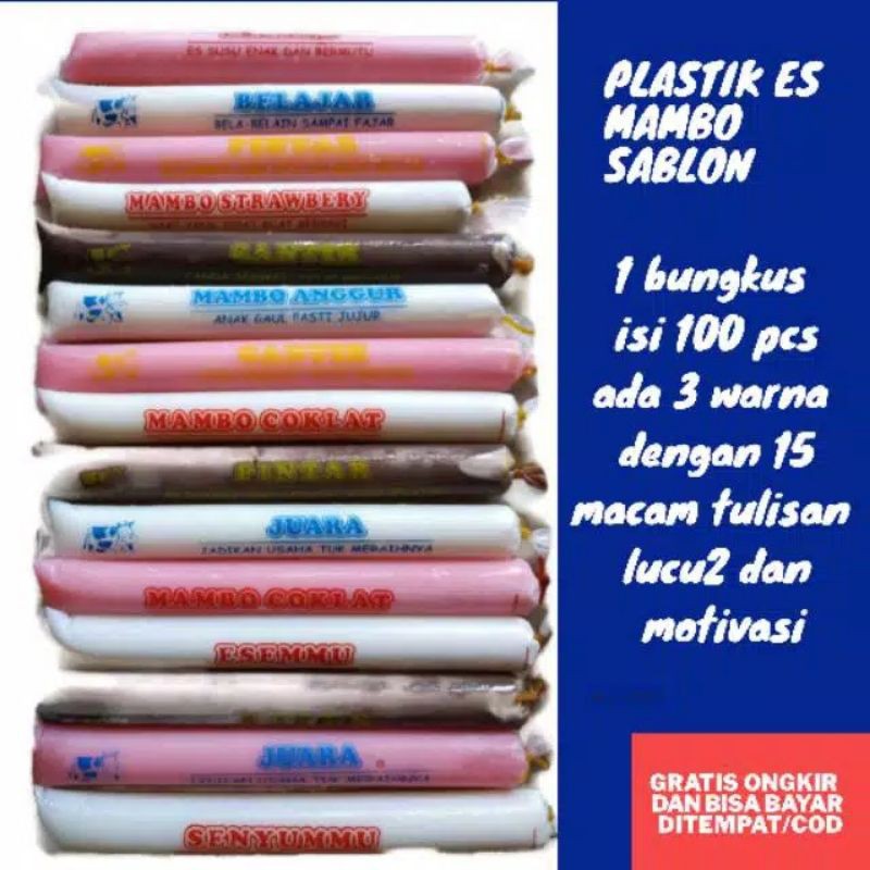 

PLASTIK ES MAMBO SABLON 100 pcs