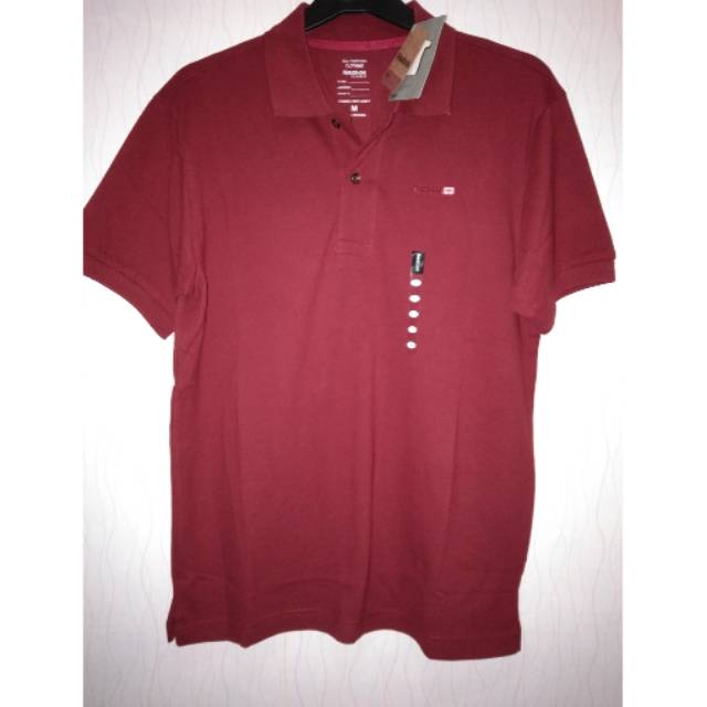 Original 100 % Kaos kerah polo shirt Reebok Cotton Maroon