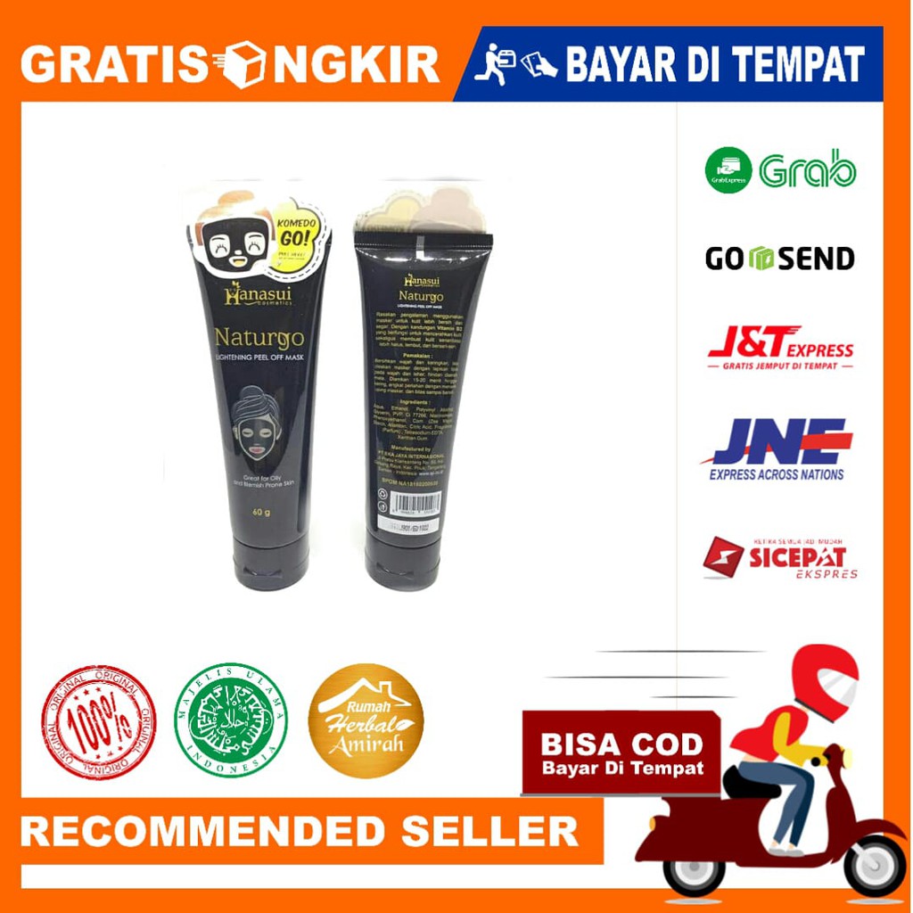 Masker 60 gr HANASUI Naturgo Tube |  Membersihkan Pori Kulit Secara Menyeluruh | ASLI 100%