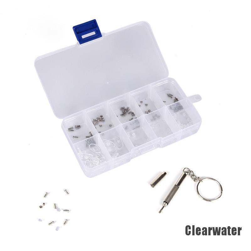 (Clearwater) Set Sekrup + Mur + Bantalan Hidung Untuk Reparasi Kacamata-1