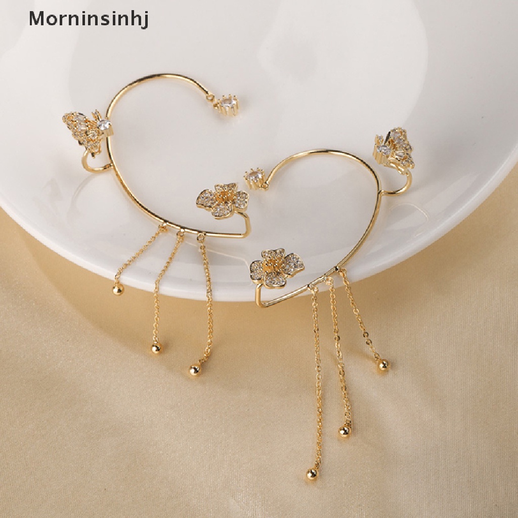 Mornin 1pcs Anting Kupu-Kupu Snowflake Baru Tanpa Tindik Anting Klip Telinga All-match Aksesoris Fashion id