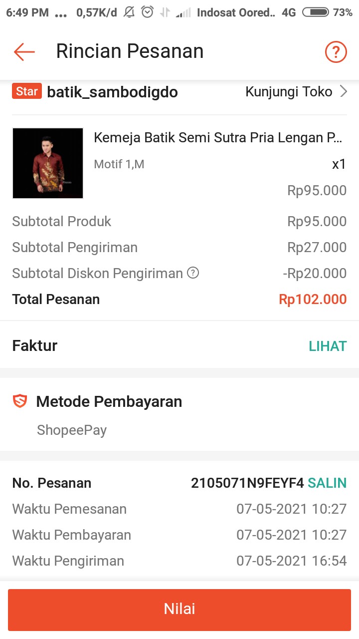 Kemeja Batik Semi Sutra Pria Lengan Panjang